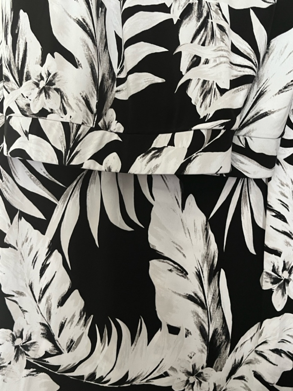 Lane Bryant Black and White Tropical Print A-Line Skirt - Picture 8 of 16